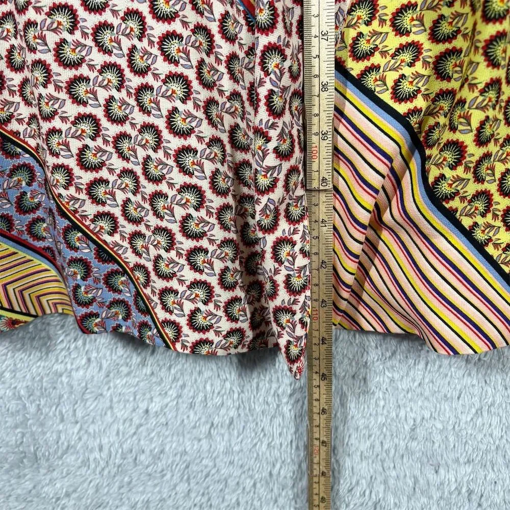 CAbi Poet Jacket Kimono Duster Size S Patchwork Multicolor Striped Boho Tie - Picture 9 of 11